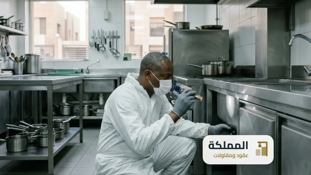 عقد مكافحة حشرات معتمد من بلدي لمطعم