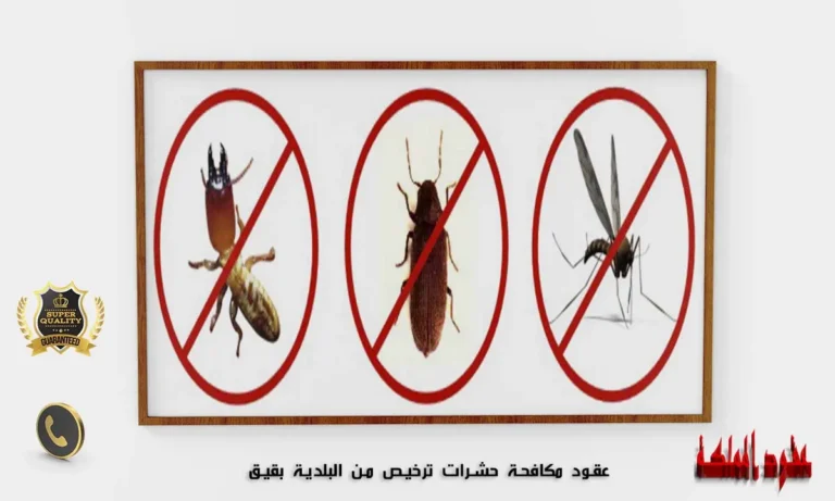 عقود مكافحة حشرات ترخيص من البلدية بقيق